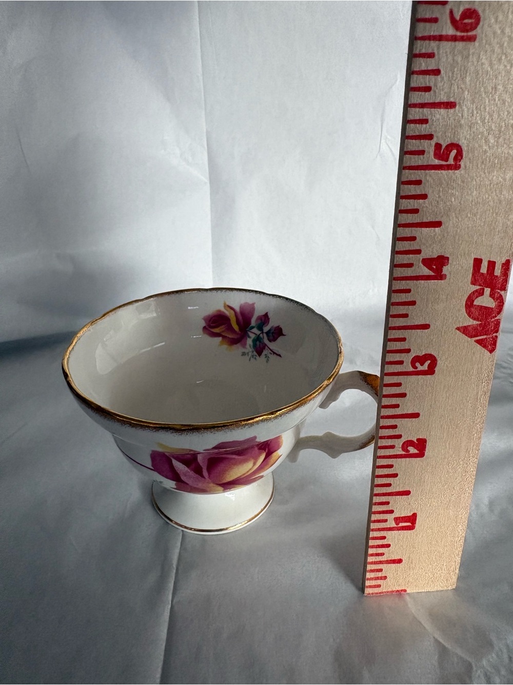 Rosina White Teacup & Saucer With Multi-color  Floral Gold Trim England Bone - Picture 14 of 15